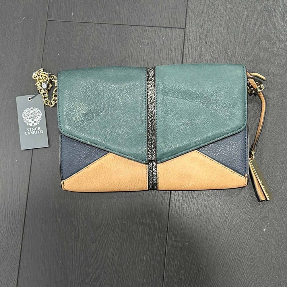 Vince Camuto Green, Navy, and Tan Women's Bag